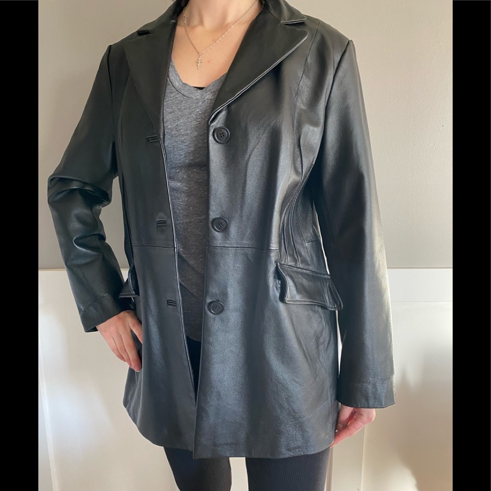 Madison and Max leather 90s jacket